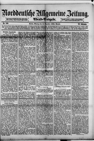 Norddeutsche allgemeine Zeitung vom 11.12.1882