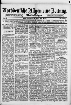 Norddeutsche allgemeine Zeitung on Jan 27, 1883