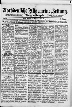 Norddeutsche allgemeine Zeitung on Feb 14, 1883