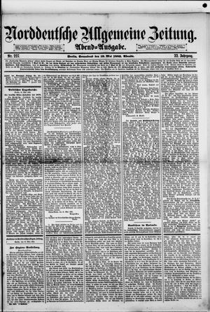 Norddeutsche allgemeine Zeitung vom 19.05.1883