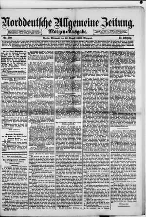 Norddeutsche allgemeine Zeitung vom 29.08.1883