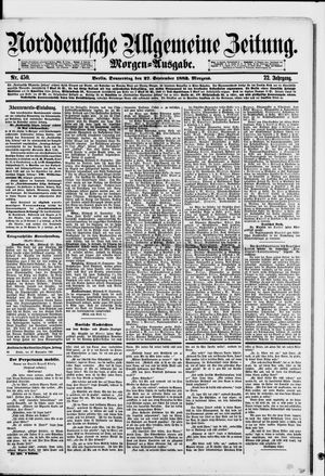 Norddeutsche allgemeine Zeitung on Sep 27, 1883