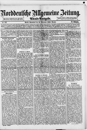 Norddeutsche allgemeine Zeitung on Nov 10, 1883