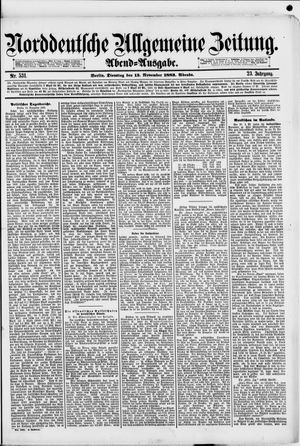 Norddeutsche allgemeine Zeitung vom 13.11.1883