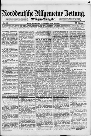 Norddeutsche allgemeine Zeitung vom 14.11.1883