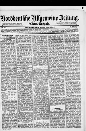 Norddeutsche allgemeine Zeitung vom 14.11.1883