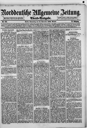 Norddeutsche allgemeine Zeitung vom 15.11.1883