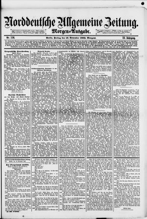 Norddeutsche allgemeine Zeitung vom 16.11.1883