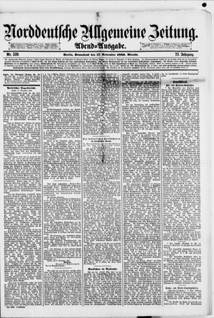 Norddeutsche allgemeine Zeitung vom 17.11.1883