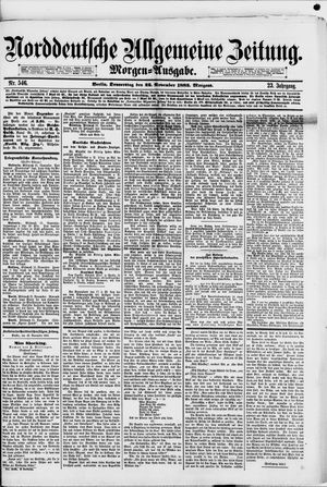 Norddeutsche allgemeine Zeitung vom 22.11.1883