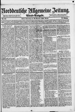 Norddeutsche allgemeine Zeitung vom 22.11.1883