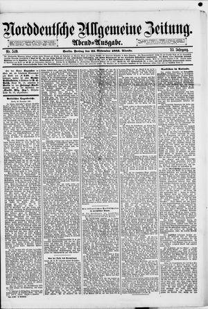 Norddeutsche allgemeine Zeitung vom 23.11.1883