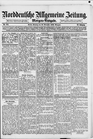 Norddeutsche allgemeine Zeitung on Nov 27, 1883