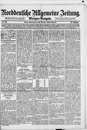 Norddeutsche allgemeine Zeitung vom 29.11.1883