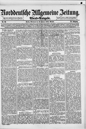 Norddeutsche allgemeine Zeitung on Jan 16, 1884