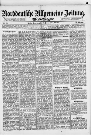 Norddeutsche allgemeine Zeitung vom 17.01.1884