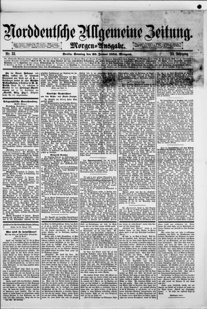 Norddeutsche allgemeine Zeitung on Jan 20, 1884