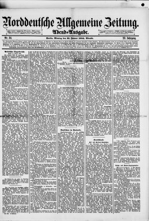 Norddeutsche allgemeine Zeitung on Jan 21, 1884