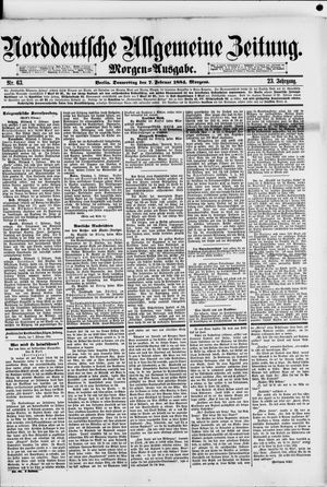 Norddeutsche allgemeine Zeitung on Feb 7, 1884