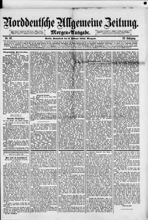Norddeutsche allgemeine Zeitung on Feb 9, 1884