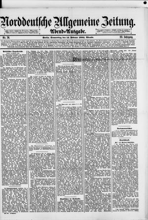 Norddeutsche allgemeine Zeitung on Feb 14, 1884