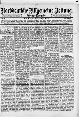 Norddeutsche allgemeine Zeitung vom 15.02.1884