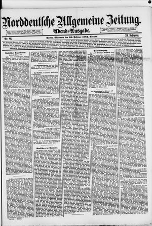 Norddeutsche allgemeine Zeitung vom 20.02.1884