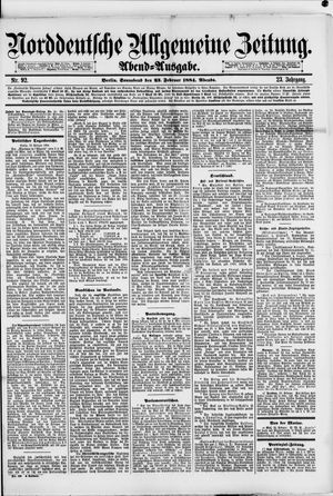 Norddeutsche allgemeine Zeitung vom 23.02.1884