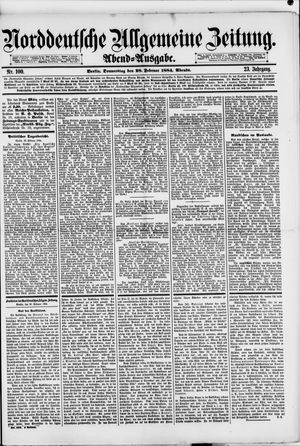 Norddeutsche allgemeine Zeitung vom 28.02.1884