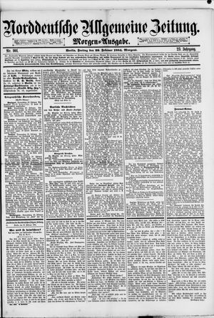 Norddeutsche allgemeine Zeitung on Feb 29, 1884