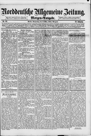 Norddeutsche allgemeine Zeitung on Mar 6, 1884