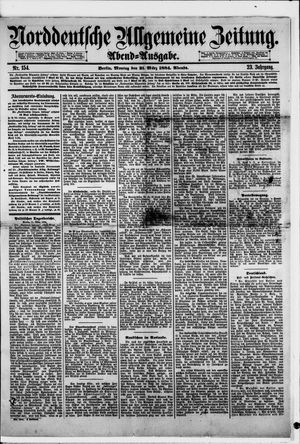 Norddeutsche allgemeine Zeitung vom 31.03.1884