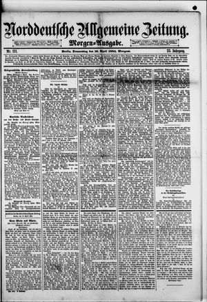 Norddeutsche allgemeine Zeitung on Apr 10, 1884