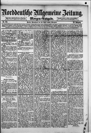 Norddeutsche allgemeine Zeitung vom 19.04.1884