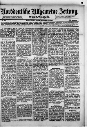 Norddeutsche allgemeine Zeitung vom 22.04.1884