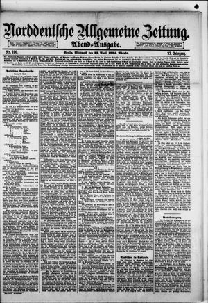 Norddeutsche allgemeine Zeitung vom 23.04.1884