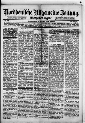 Norddeutsche allgemeine Zeitung vom 29.04.1884