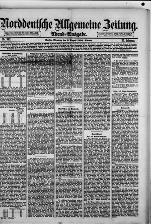 Norddeutsche allgemeine Zeitung vom 05.08.1884