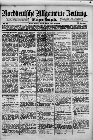 Norddeutsche allgemeine Zeitung on Aug 10, 1884