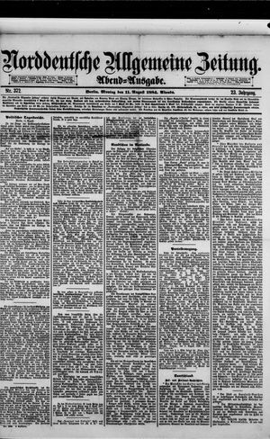 Norddeutsche allgemeine Zeitung on Aug 11, 1884
