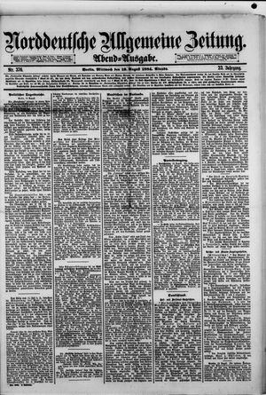 Norddeutsche allgemeine Zeitung vom 13.08.1884