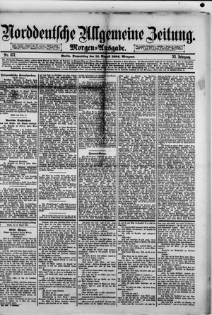 Norddeutsche allgemeine Zeitung on Aug 14, 1884