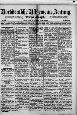 Norddeutsche allgemeine Zeitung vom 15.08.1884