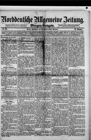 Norddeutsche allgemeine Zeitung on Aug 16, 1884