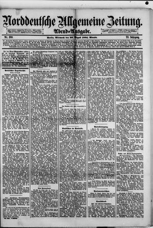 Norddeutsche allgemeine Zeitung on Aug 20, 1884