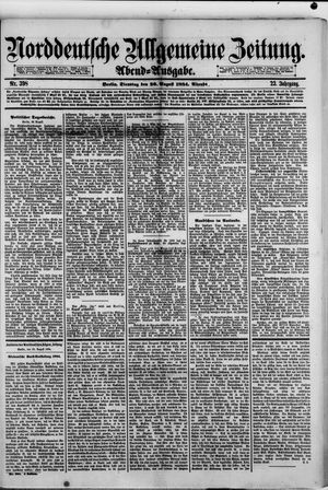 Norddeutsche allgemeine Zeitung vom 26.08.1884