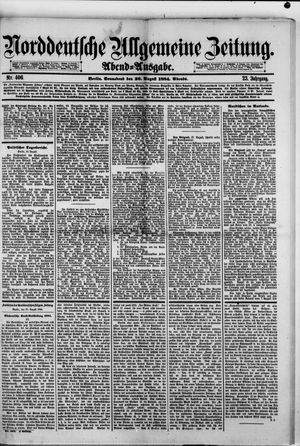 Norddeutsche allgemeine Zeitung on Aug 30, 1884