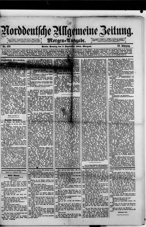 Norddeutsche allgemeine Zeitung vom 07.09.1884