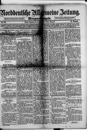 Norddeutsche allgemeine Zeitung vom 09.09.1884