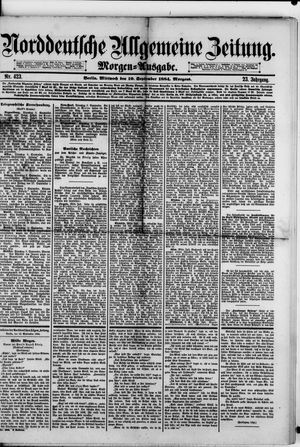 Norddeutsche allgemeine Zeitung on Sep 10, 1884